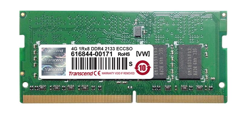 TS512MSH72V1H Transcend 4GB PC4-17000 DDR4-2133MHz ECC Unbuffered CL15 260-Pin SoDimm 1.2V Single Rank Memory Module